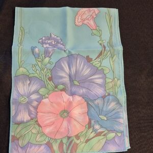 Vintage Avon Morning Glory Screen Print Floral Scarf